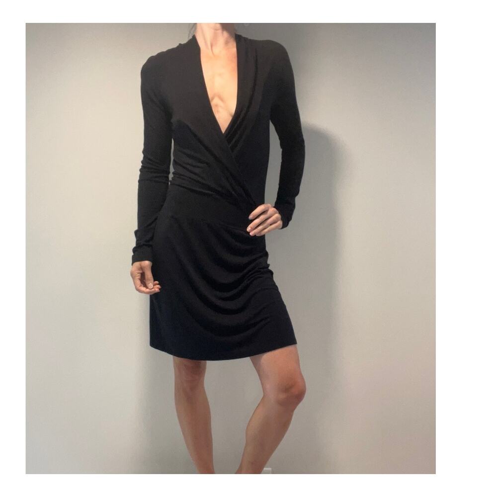 Tezenis Deep V-Neck Viscose Long Sleeve Dress Size Medium